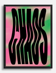 Wavy Chaos Statement Canvas Print Black