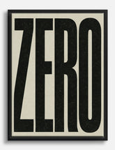 Bold Zero Statement Canvas Print Black