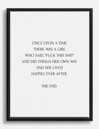 Defiant Girl Quote Canvas Print Black