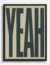 Bold Yeah Typography Canvas Print Black