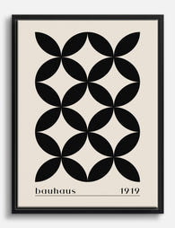 Bauhaus Graphic Pattern Canvas Print Black