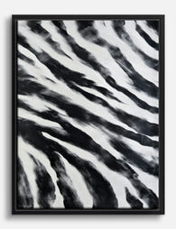 Wild Stripes Statement Canvas Print - Black