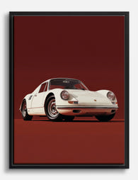 Classic White Sports Car Canvas Print Black