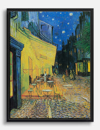 Cafe Terrace at Night – Van Gogh Canvas Print Black