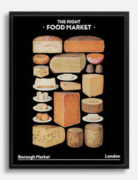 London Cheese Night Canvas Print Black