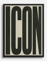 Bold Icon Statement Canvas Print Black