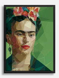 Frida Kahlo Geometric Muse Canvas Print Black