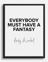 Warhol Fantasy Quote Canvas Print Black