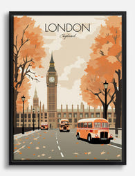 Autumn in London Canvas Print Black