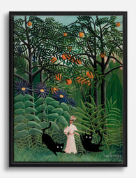 Rousseau’s Enchanted Garden Canvas Print Black