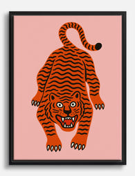 Fierce Tiger Energy Canvas Print Black