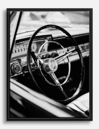 Classic Wheel Charm Canvas Print Black