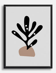 Matisse Inspired Botanical Cutout Canvas Print Black