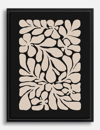 Soft Botanical Cutout Canvas Print Black