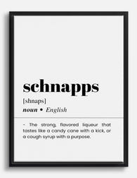 Playful Schnapps Definition Canvas Print - Black