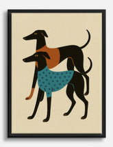 Stylish Whippets Canvas Print Black