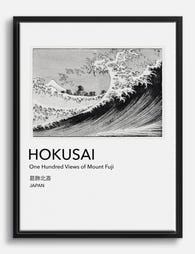 Hokusai’s Great Wave Canvas Print Black