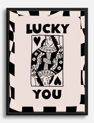 Lucky Queen Vibes Canvas Print Black