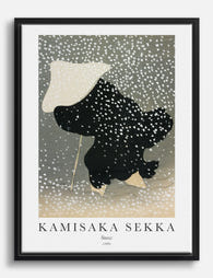Kamisaka Sekka Snowfall Canvas Print - Black