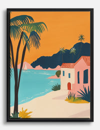 Pescara Coastal Retreat Canvas Print Black