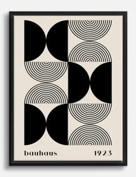 Bauhaus Bold Geometry Canvas Print Black