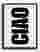 Bold Vertical Ciao Typography Canvas Print - Black