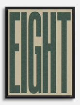 Bold Number Eight Canvas Print Black