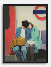 London Underground Embrace Canvas Print Black