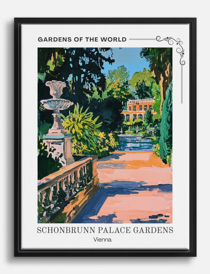 Vienna Garden Stroll Canvas Print Black
