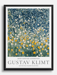 Klimts Floral Dream Canvas Print Black