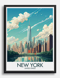 Skyline Serenity: New York Canvas Print Black