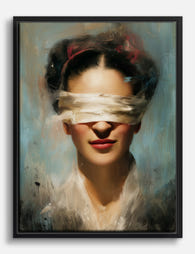 Frida Kahlo Blindfolded Canvas Print Black