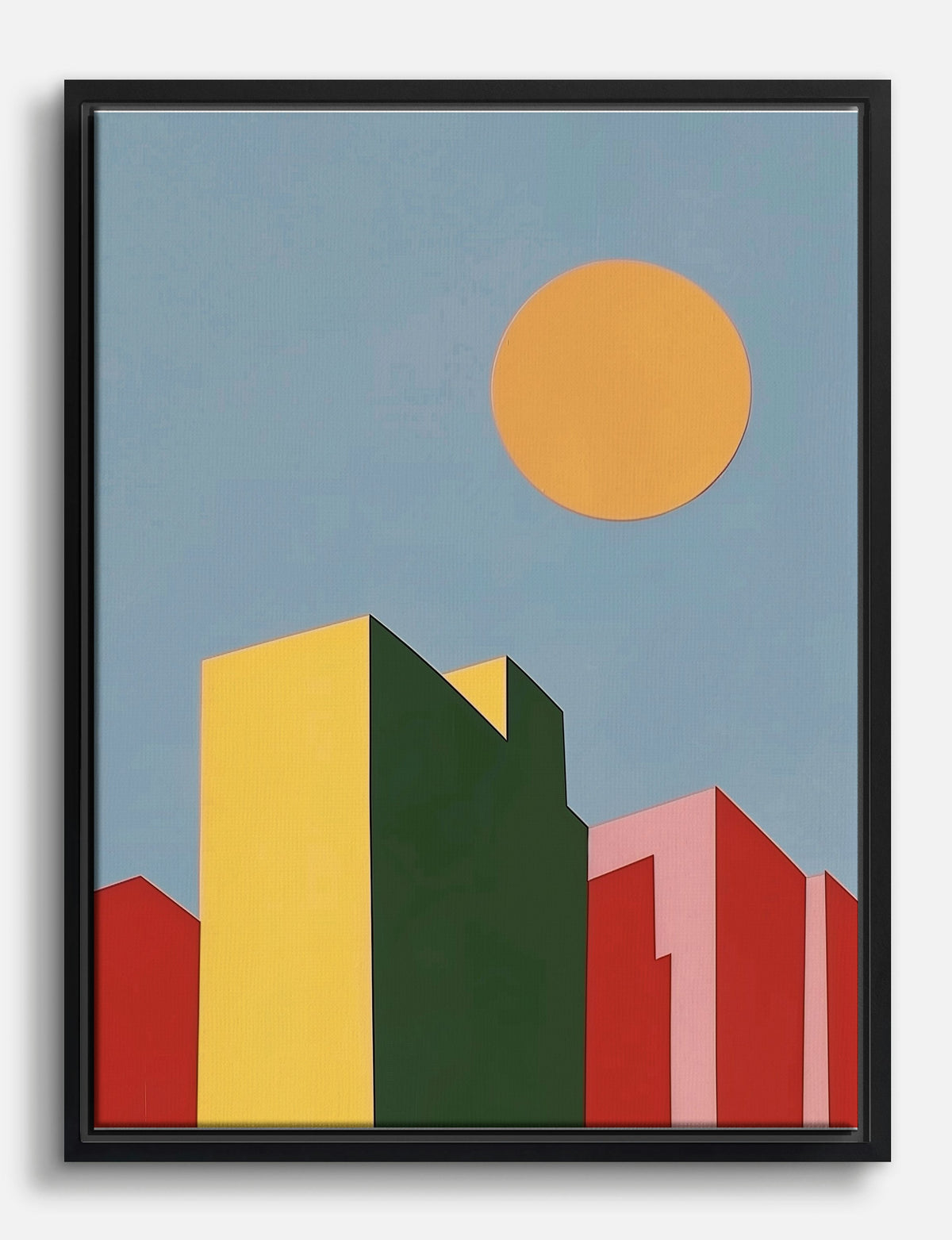 Sunrise Cityscape Canvas Print Black
