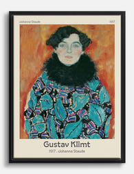 Gustav Klimt – Johanna Staude Canvas Print Black