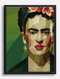 Frida Kahlo Geometric Muse Canvas Print Black