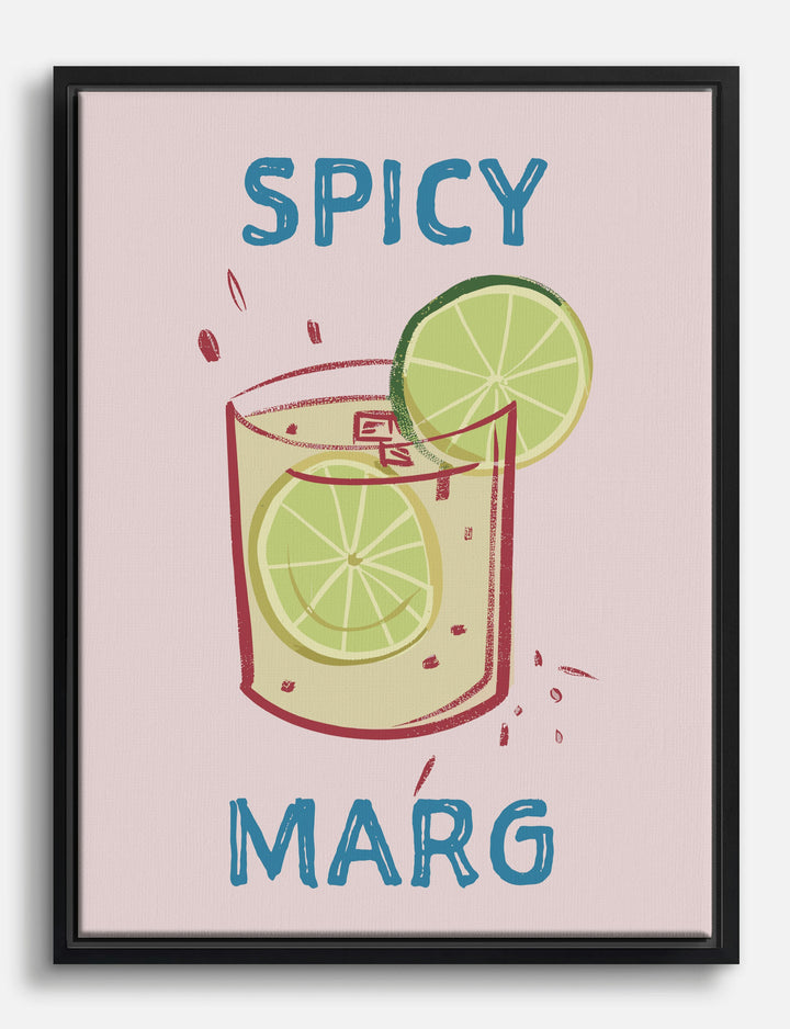 Spicy Margarita Vibes Canvas Print Black