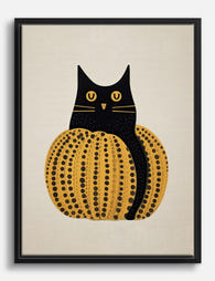 Pumpkin Cat Magic Canvas Print Black