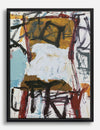 Chair Marks in Mustard and Black Canvas Print Black