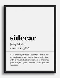 Sidecar Cocktail Definition Canvas Print Black