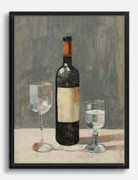 Evening Toast Still Life Canvas Print Black