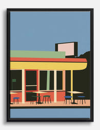 Retro Diner Vibes Canvas Print Black