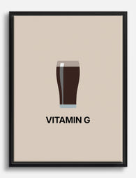 Guinness Vitamin G Humor Canvas Print Black