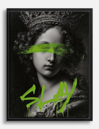 Baroque Queen Graffiti Canvas Print Black