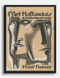 Contemporary Dutch Faces Canvas Print Black