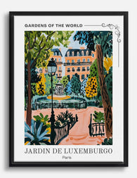 Parisian Garden Charm Canvas Print Black