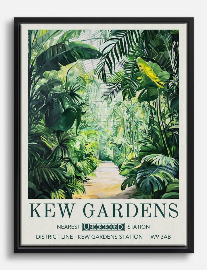 Kew Gardens Escape Canvas Print Black