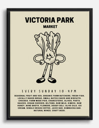 Victoria Park Market Vibes Canvas Print Black
