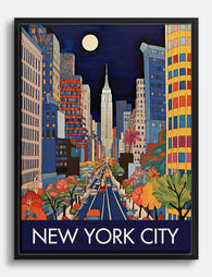 Midnight Manhattan Glow Canvas Print Black