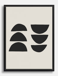 Boho Black Shapes Canvas Print Black