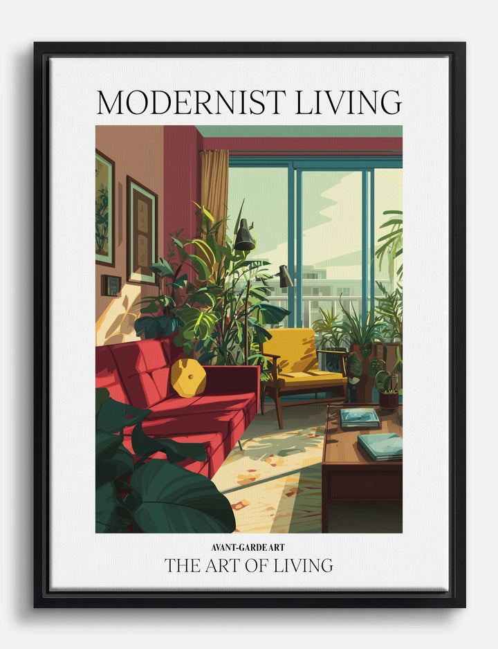 Miami Modern Living Canvas Print Black